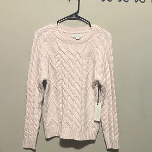 Rachel Zoe Light Pink Cable Knit Sweater